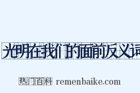 光明在我们的面前反义词是什么意思的图片